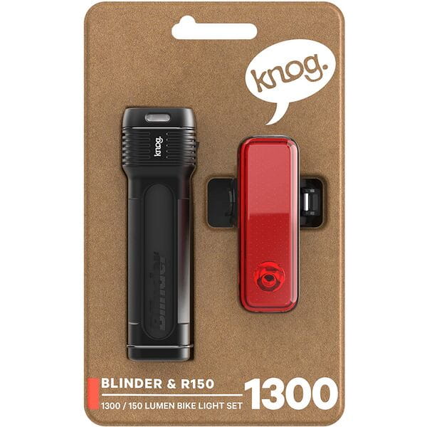 Knog Blinder Pro 1300 + R150 Twin Pack Rear Light Set Black