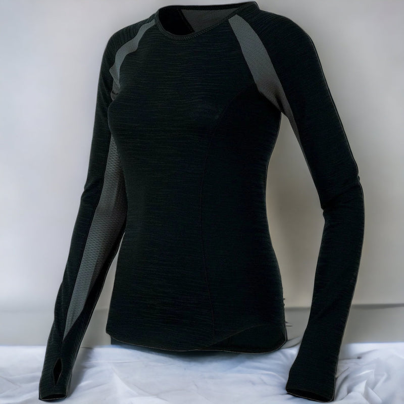 EX Display Pearl Izumi Ladies / Women's Flash Long Sleeves Jersey Black / Grey - Extra Small