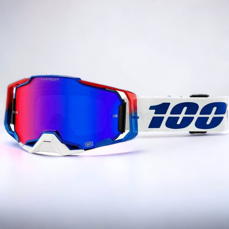 EX Display 100% Armega Goggle Genesis / Hiper Blue - Red Mirror Lens