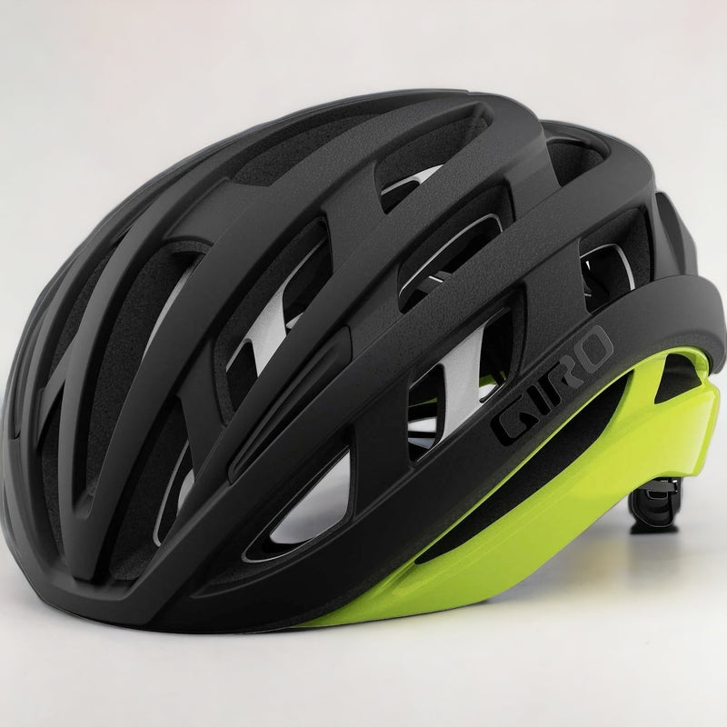EX Display Giro Helios Spherical Road Helmet Matt Black / Highlight Yellow - S - 51-55 CM