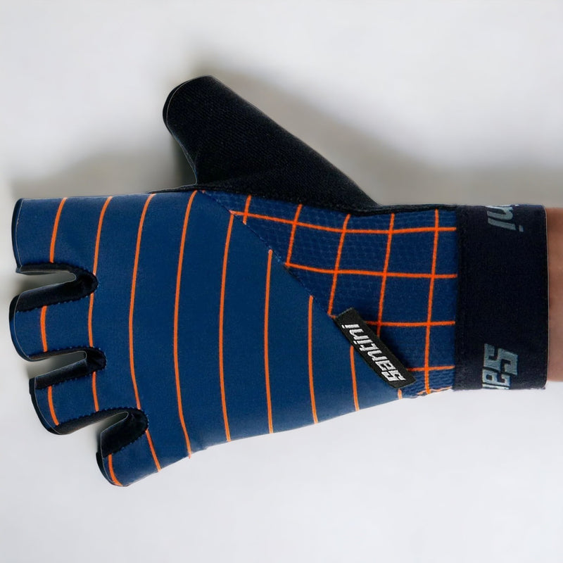 EX Display Santini SS21 Dinamo Gel Cycling Gloves Nautica Blue - Extra Large