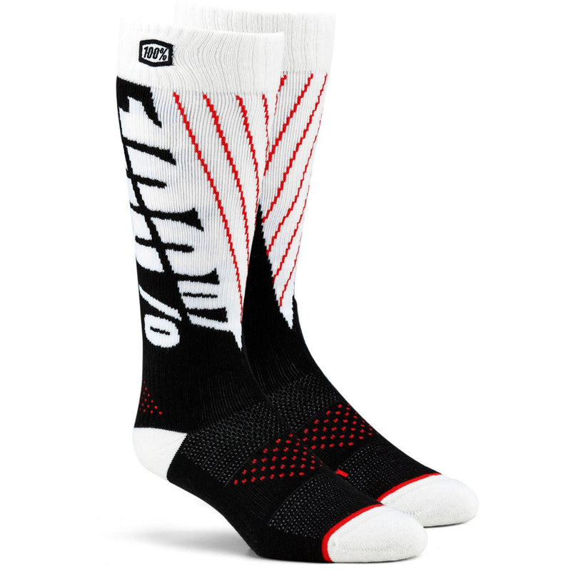 100% Torque Comfort Moto Socks Black / White