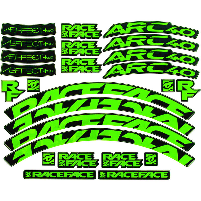 Race Face Arc Effect Rim Decal Kit Neon Green