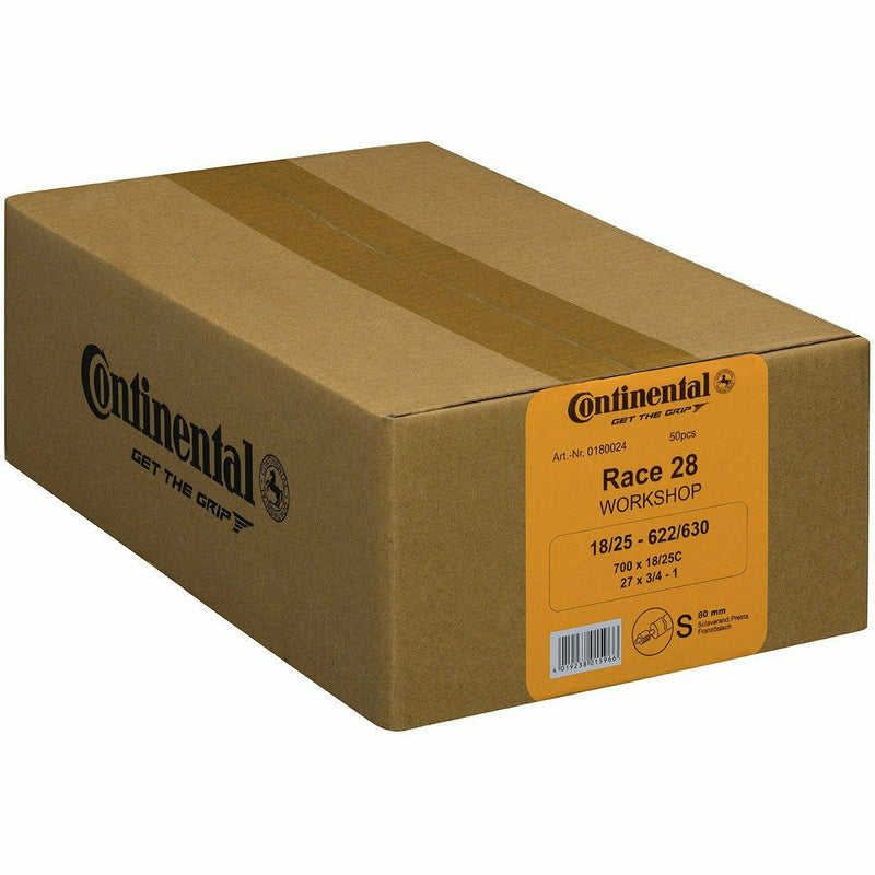 Continental Presta 60 MM Valve Workshop Tubes - 50 Pieces Black