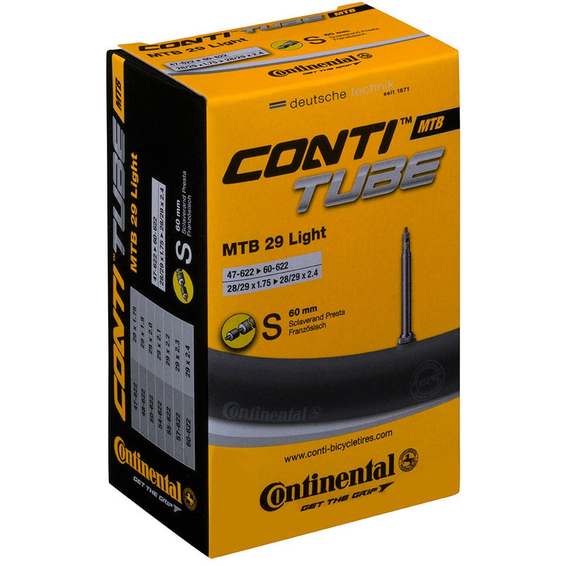 Continental Presta 60 MM Valve Light MTB Tube Black