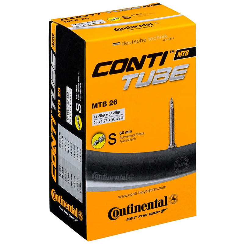 Continental Presta 60 MM Valve MTB Tube Black