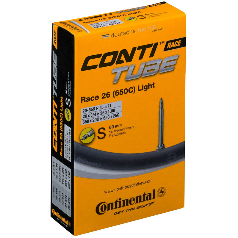 Continental Presta 60 MM Valve Light Race Tube Black
