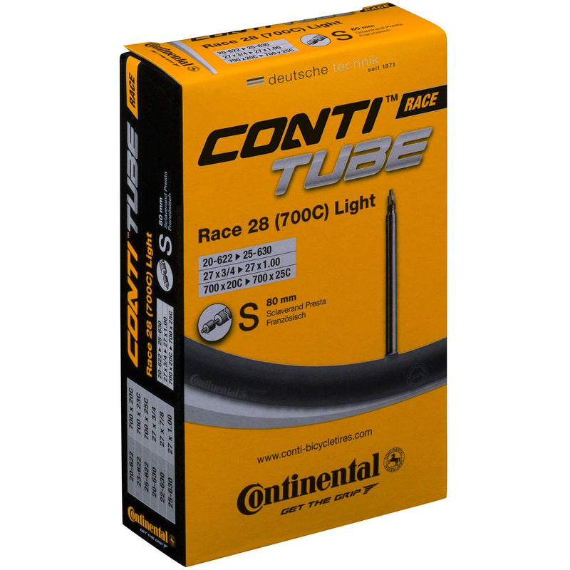 Continental Presta 80 MM Valve Light Race Tube Black