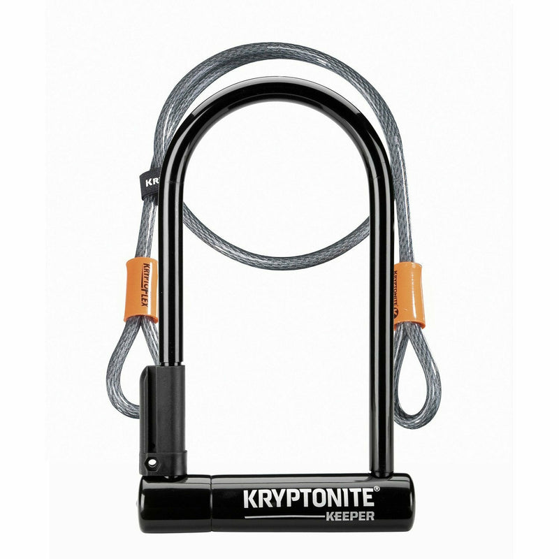 Kryptonite Keeper 12 Standard With 4 Feet Flex Silver Sold Secure Black