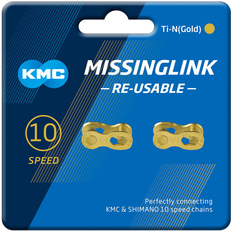 KMC Missing Link 10R EPT Re-Useable Joining Links - Pair Of 2 Gold
