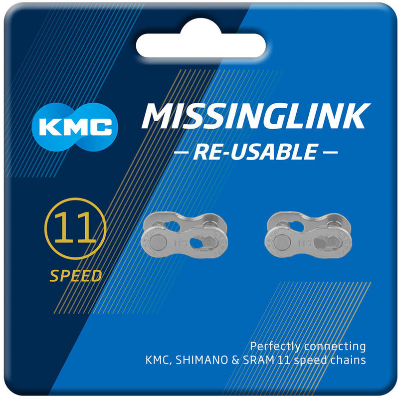 KMC Missing Links 11R Re-Useable Joining Links - Pair Of 2 Silver