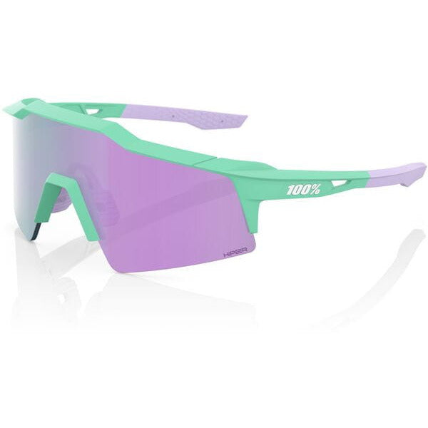 100% Glasses Speedcraft SL Soft Tact Mint Hiper Lavender Mirror Lens Green
