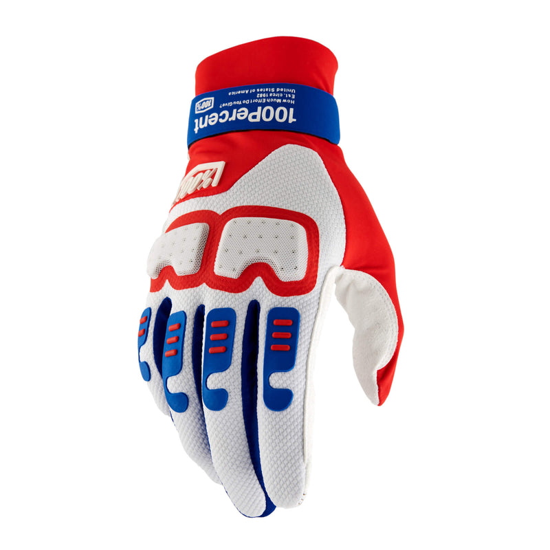 100% Langdale Gloves Red / White / Blue
