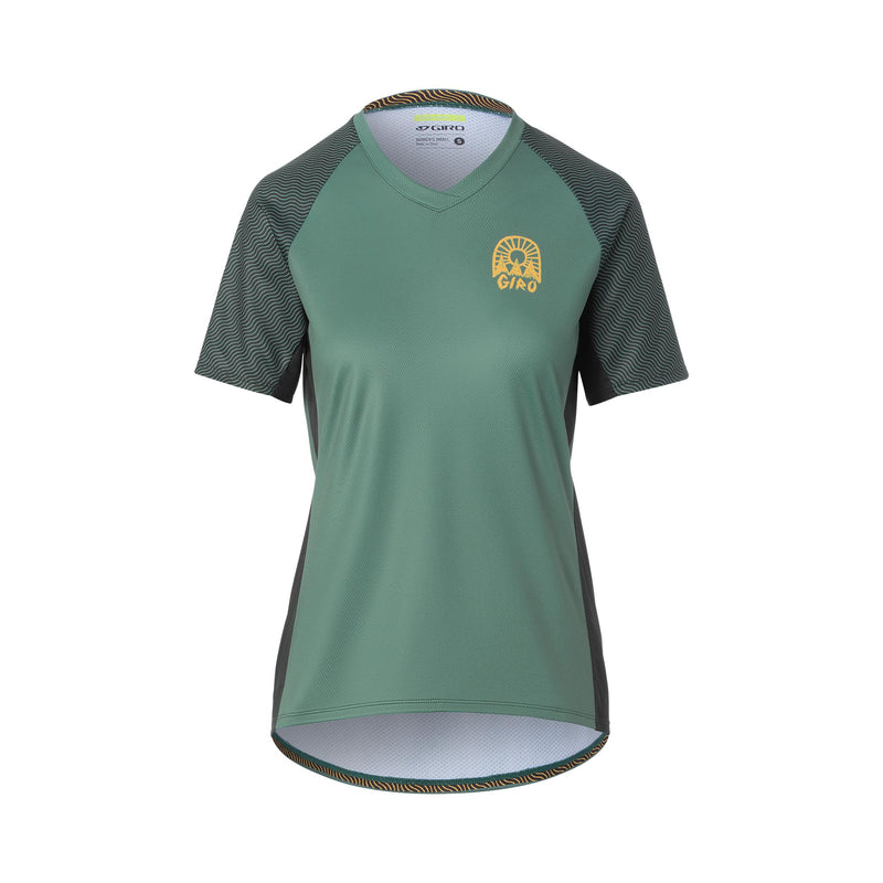 Giro Wavy Collection Ladies Roust Short Sleeves MTB Jersey Grey / Green