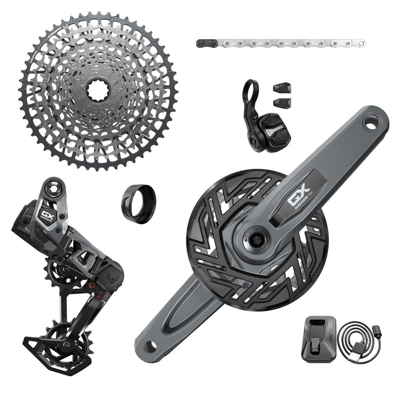 SRAM GX T-Type Eagle E-MTB Brose Transmission AXS Groupset / RD With Battery / Charger / Cord / EC Pod / FC GX Brose ISIS 160 With Cap / CR T-Type 36T / Clip-On Guard / CN 126L / CS XS-1275 10-52T