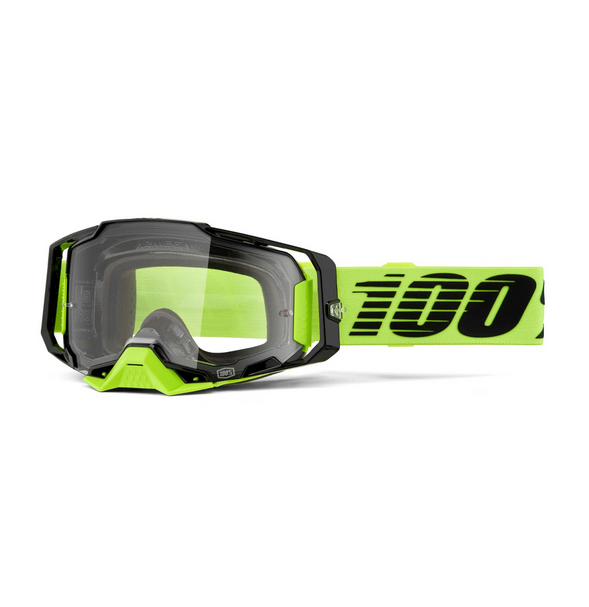 100% Armega Goggles Neon Yellow / Clear Lens