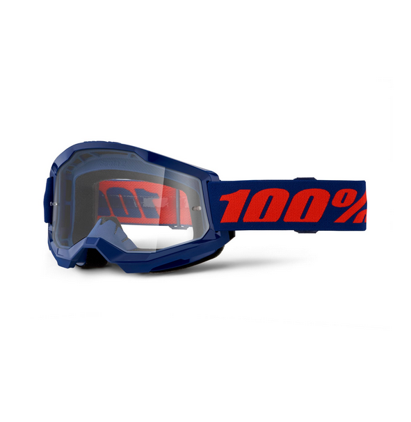 100% Strata 2 Goggles Navy / Clear Lens