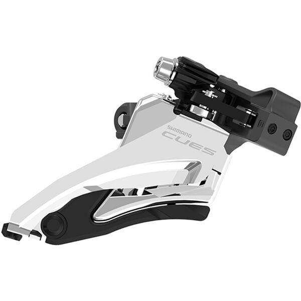 Shimano CUES FD-U6000-M CUES Double Front Derailleur 10 / 11-Speed Mid Clamp Side Swing Silver / Black