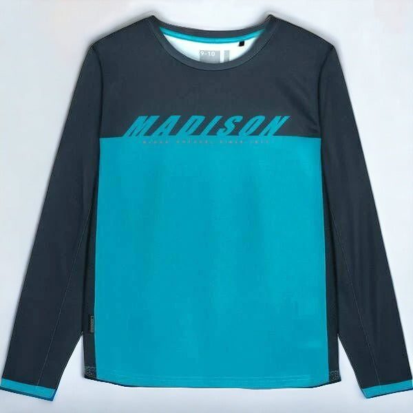 EX Display Madison Flux Youth Long Sleeve Jersey Curacao Blue - Age 13 - 14