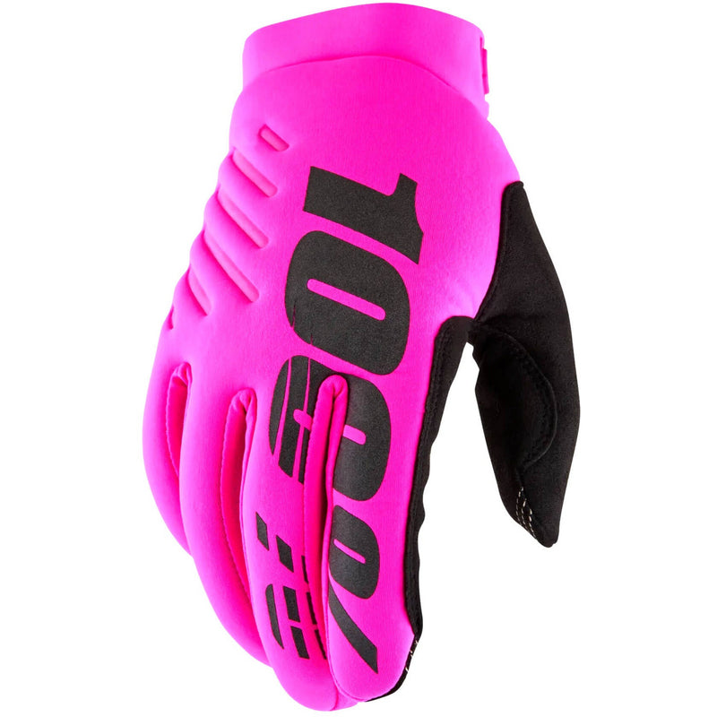 100% Brisker Cold Weather Ladies Gloves Neon Pink / Black