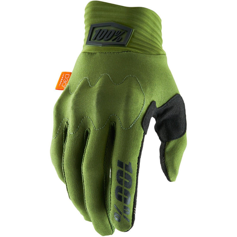 100% Cognito D30 Gloves Army Green / Black