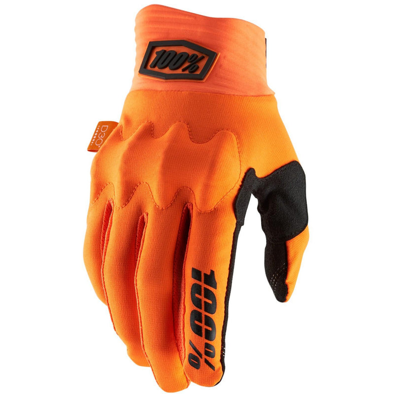 100% Cognito D30 Gloves Fluo Orange / Black