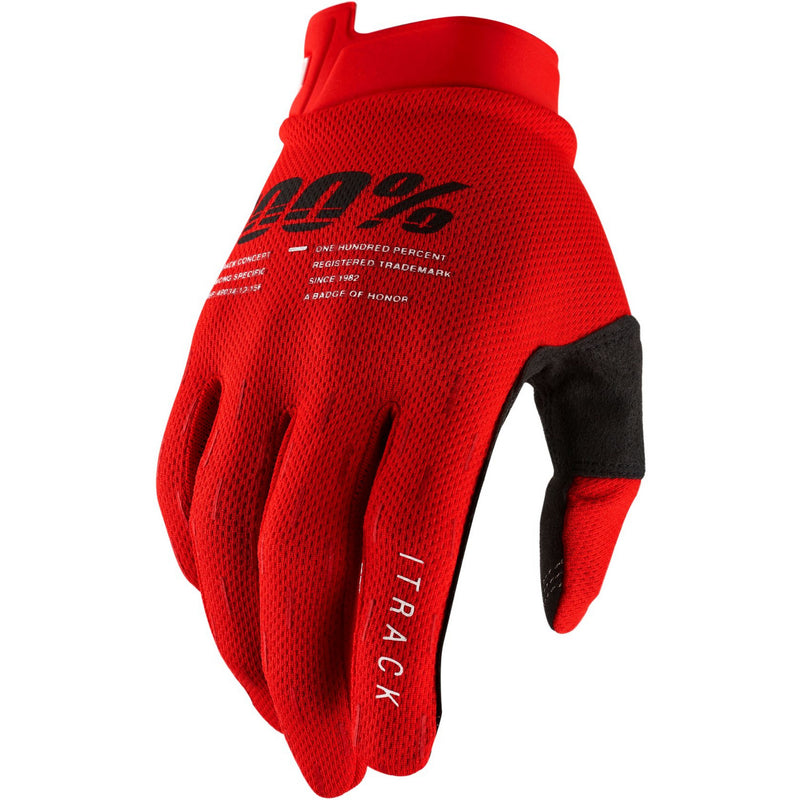 100% iTrack Gloves Red
