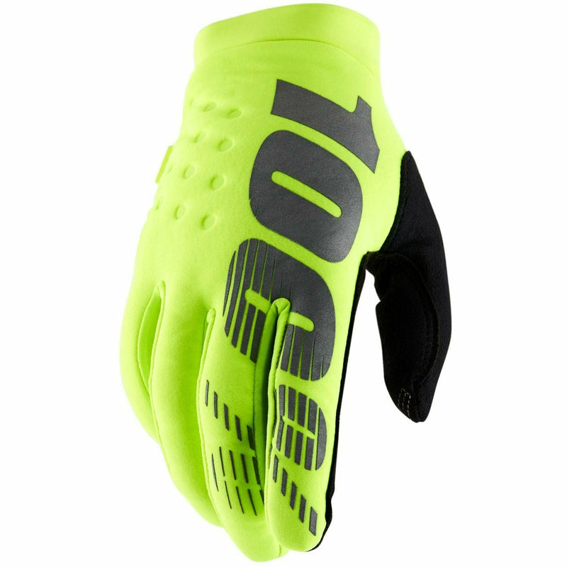 100% Brisker Cold Weather Youth Gloves Fluo Yellow / Black