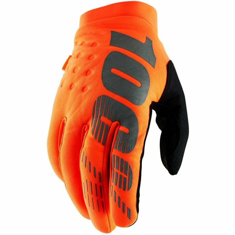 100% Brisker Cold Weather Youth Gloves Fluo Orange