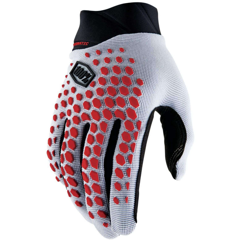 100% Geomatic Gloves Grey / Racer Red