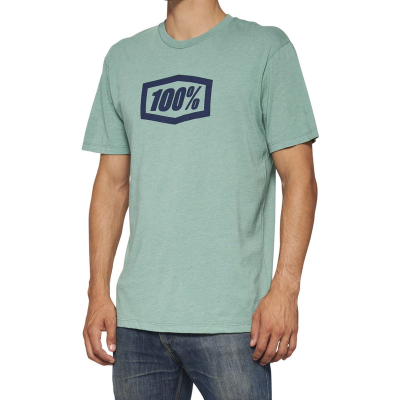 100% Icon Short Sleeves T-Shirt Ocean Blue Heather