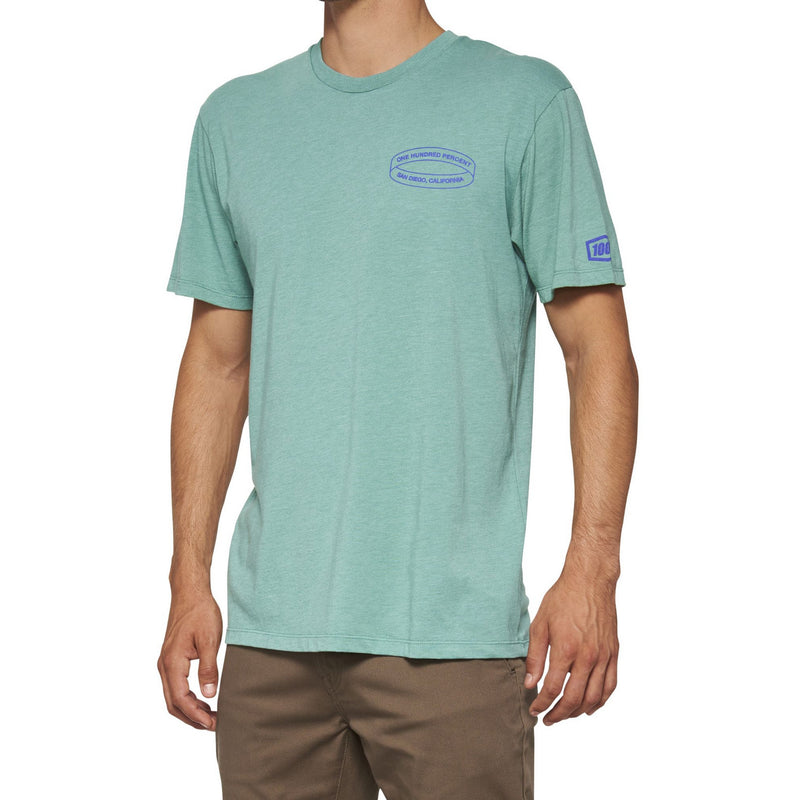 100% Infinitee Short Sleeves T-Shirt Ocean Blue Heather