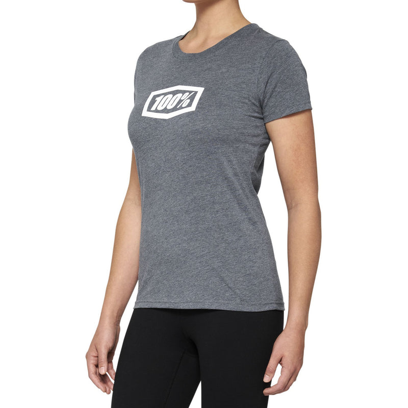 100% Icon Short Sleeves Ladies T-Shirt Heather Grey
