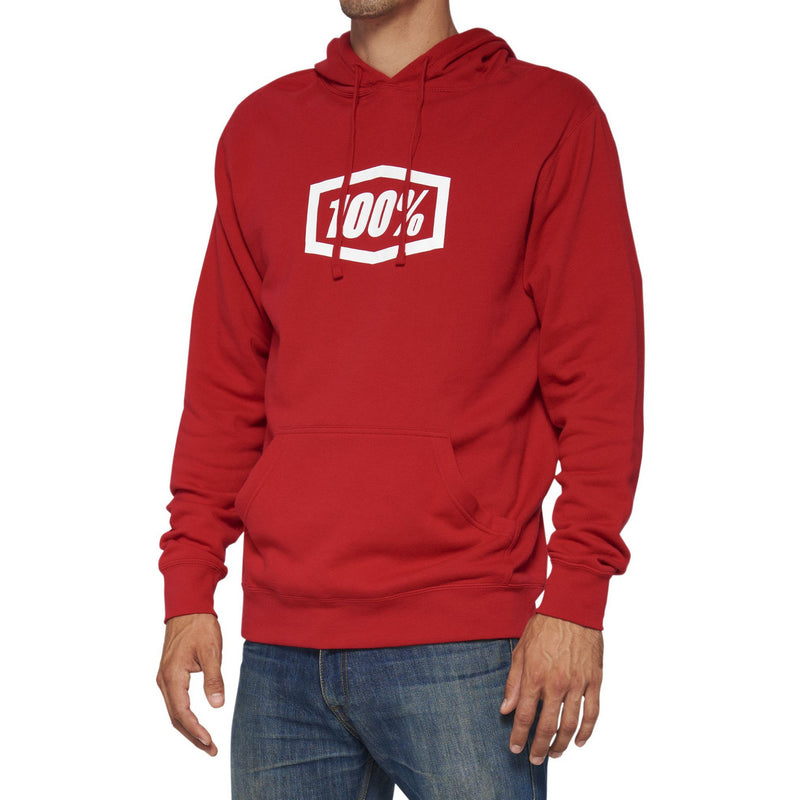 100% Icon Pullover Hoodie Deep Red