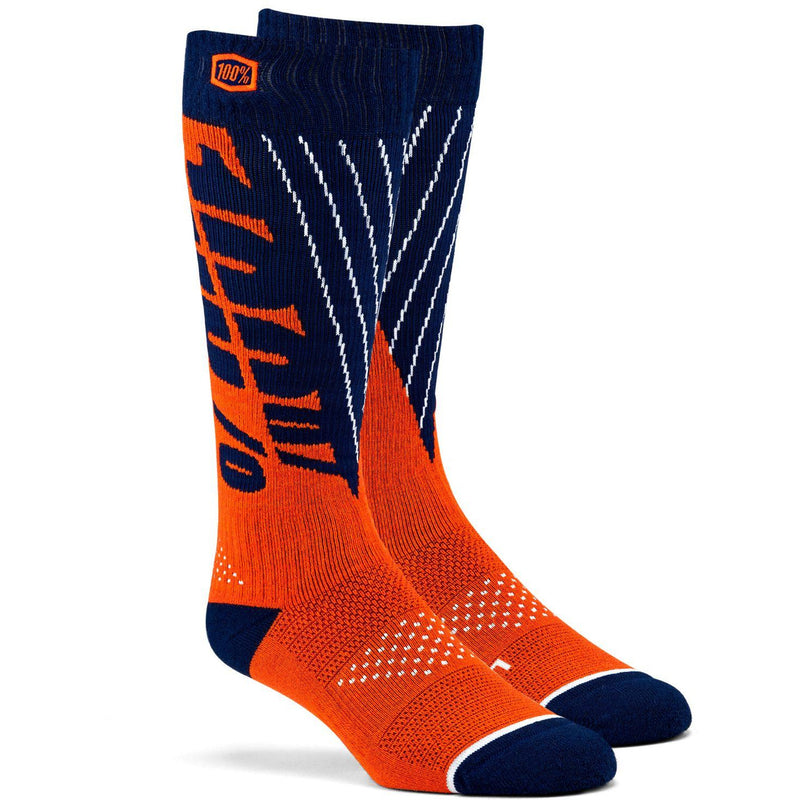 100% Torque Comfort Moto Socks Navy / Orange