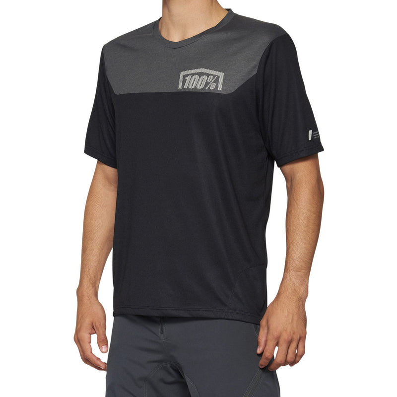 100% Airmatic Short Sleeves Jersey Black / Charcoal