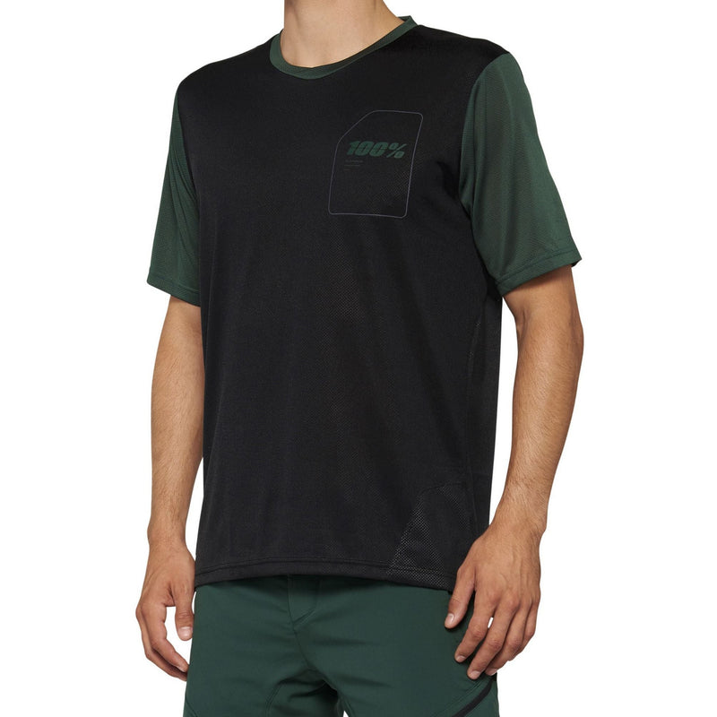 100% Ridecamp Jersey Black / Forest Green