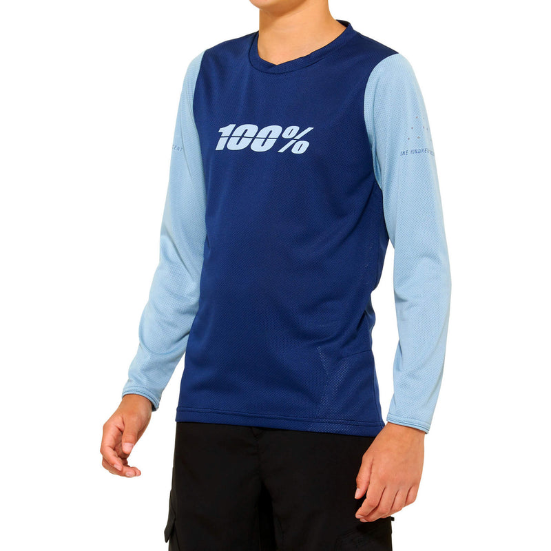 100% Ridecamp Youth Long Sleeves Jersey Navy / Slate