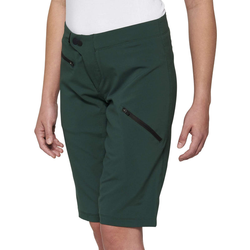 100% Ridecamp Ladies Shorts Forest Green
