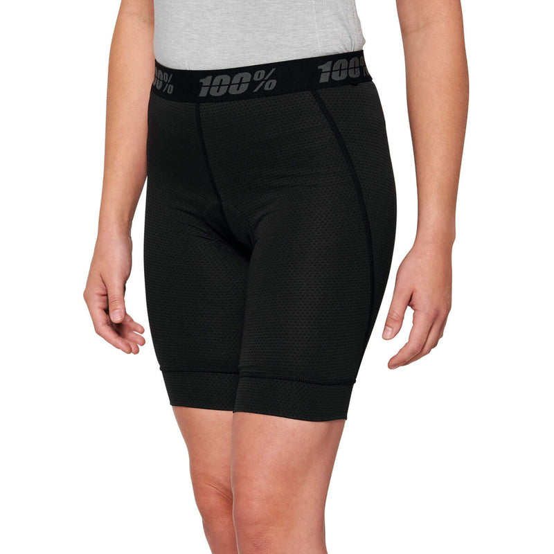 100% Ridecamp Ladies Shorts WIth Liner Black