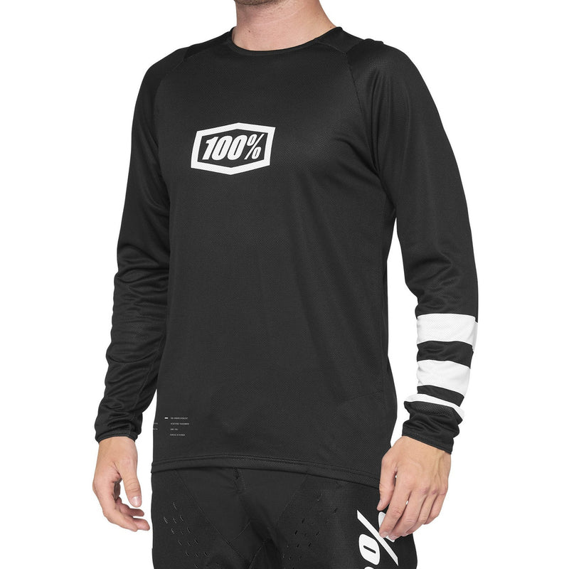 100% R-Core Long Sleeves Youth Jersey Black / White