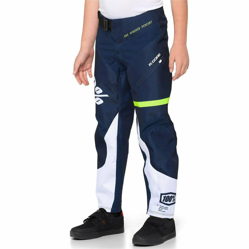 100% R-Core Youth Trousers Dark Blue / Yellow