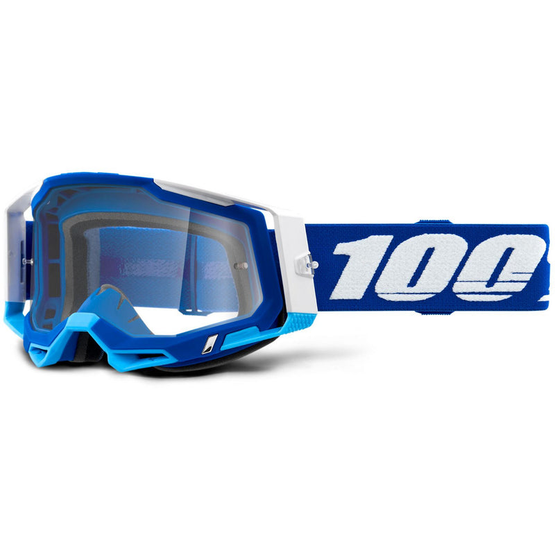 100% Racecraft 2 Goggles Blue / Clear Lens