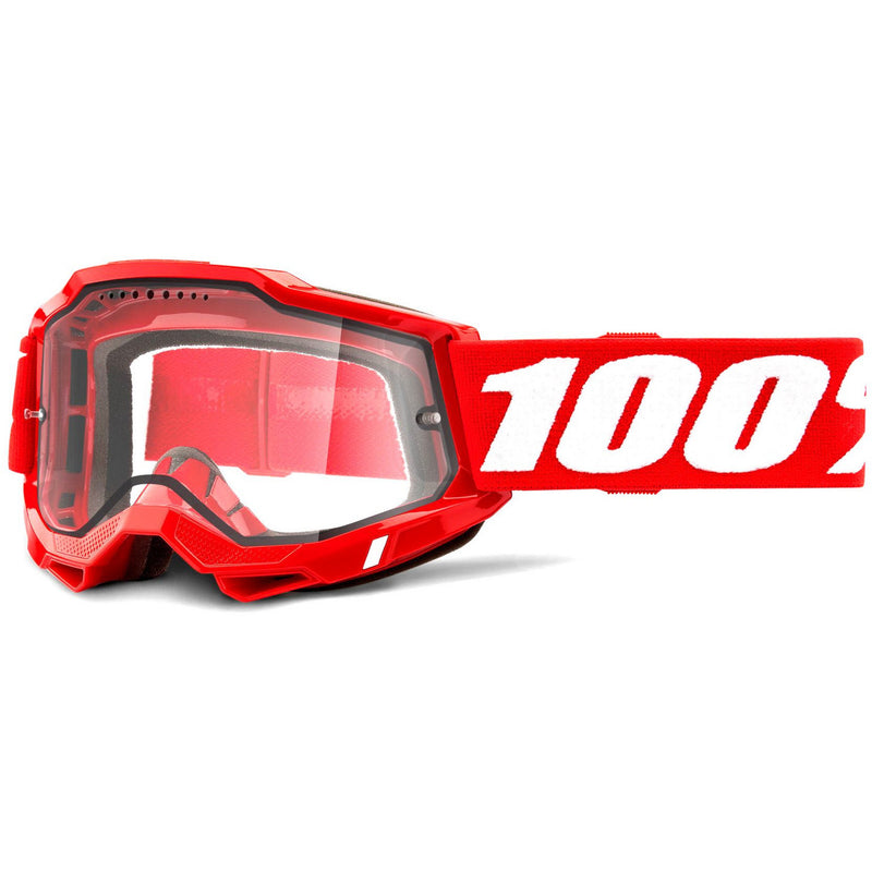 100% Accuri 2 Enduro MTB Goggles Red / Clear Lens