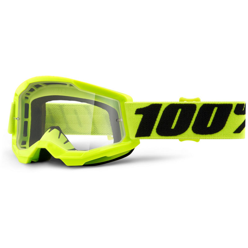 100% Strata 2 Youth Goggles Yellow / Clear Lens
