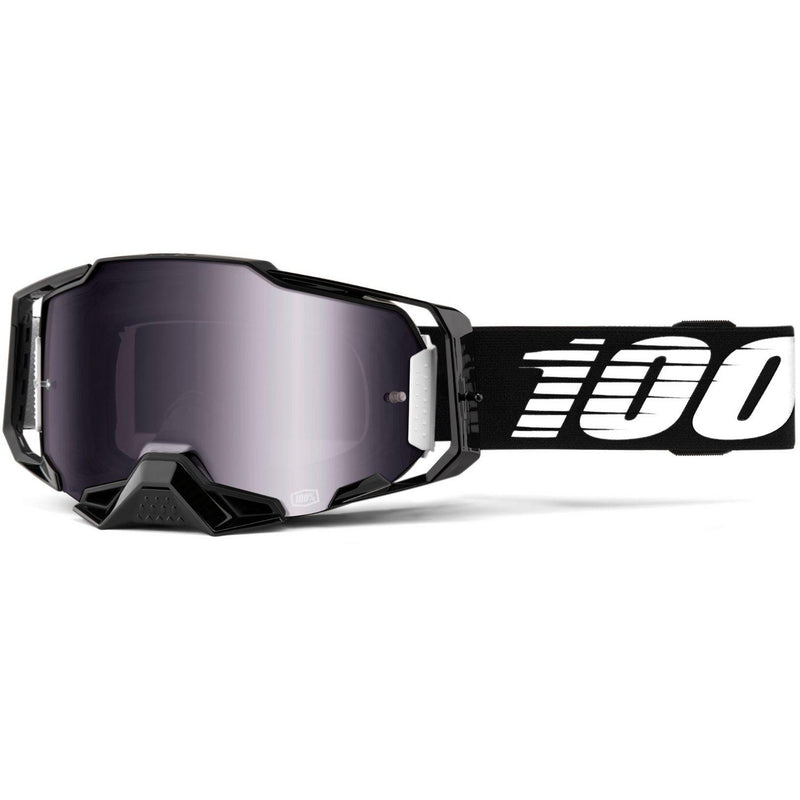 100% Armega Goggles Black Essential / Silver Mirror Lens