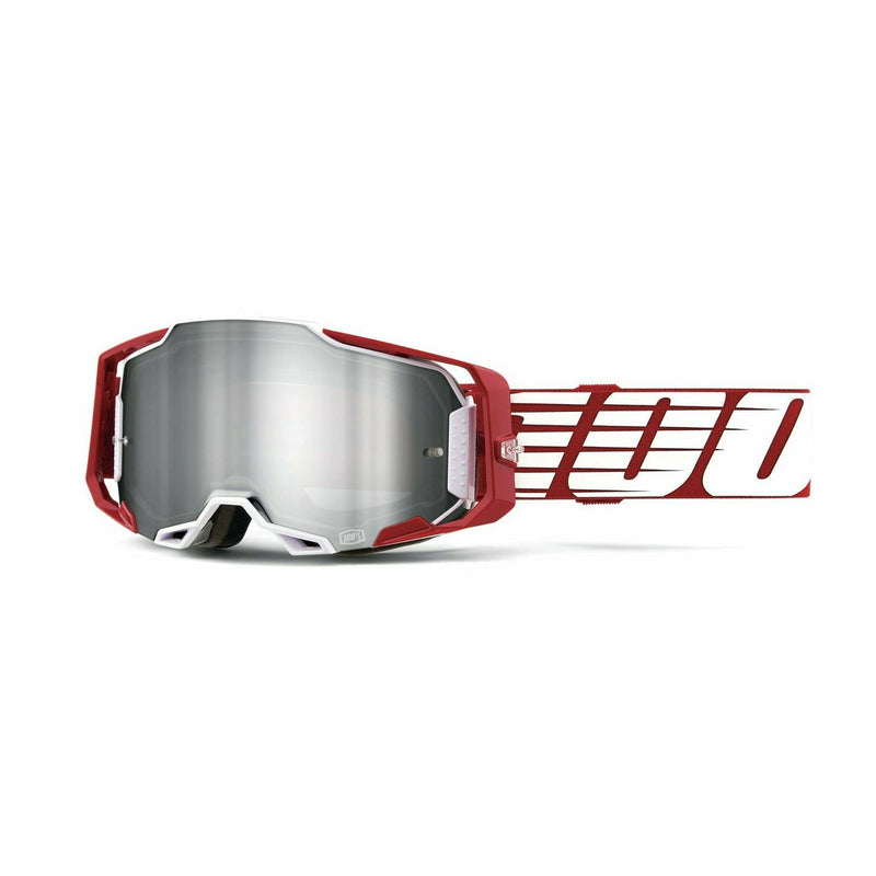 100% Armega Goggles Deep Red / Flash Silver Lens
