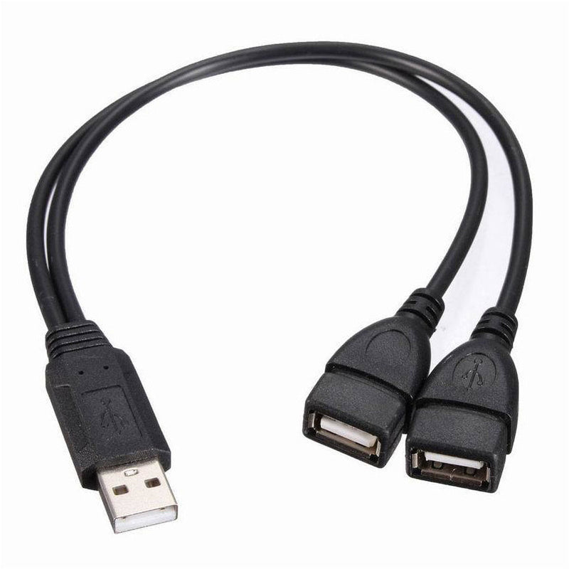 Oxford USB Male to 2 Female Y-Connector 10 CM Black