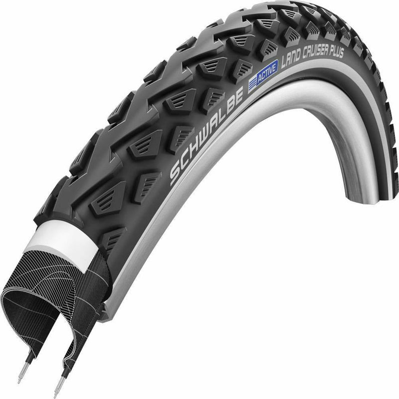 Schwalbe Land Cruiser Plus Puncture Guard Wired Tyre Black With Reflective Wall