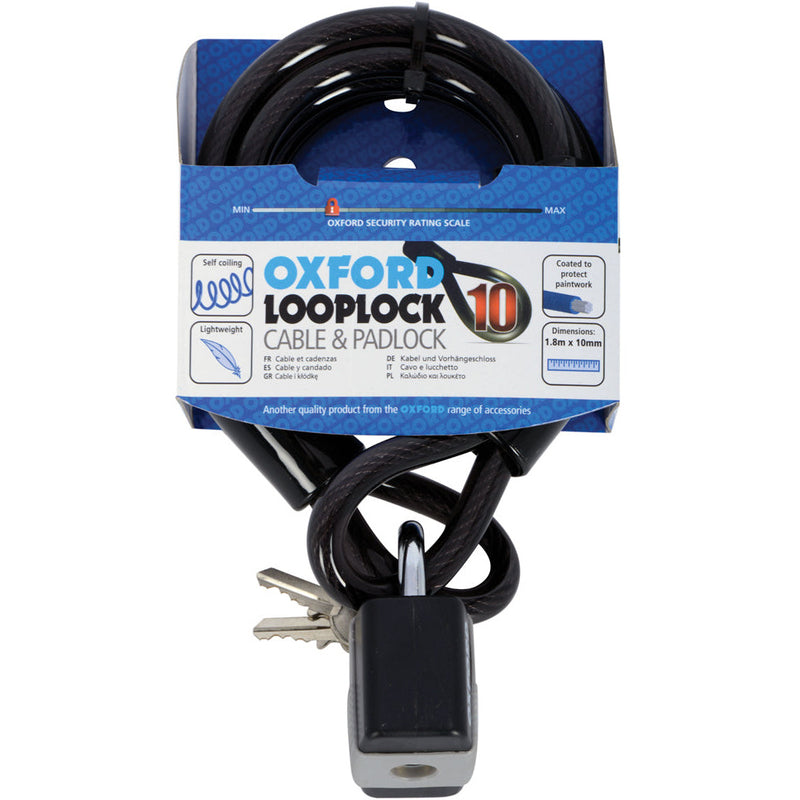Oxford Loop Lock 10 Cable Lock & Padlock